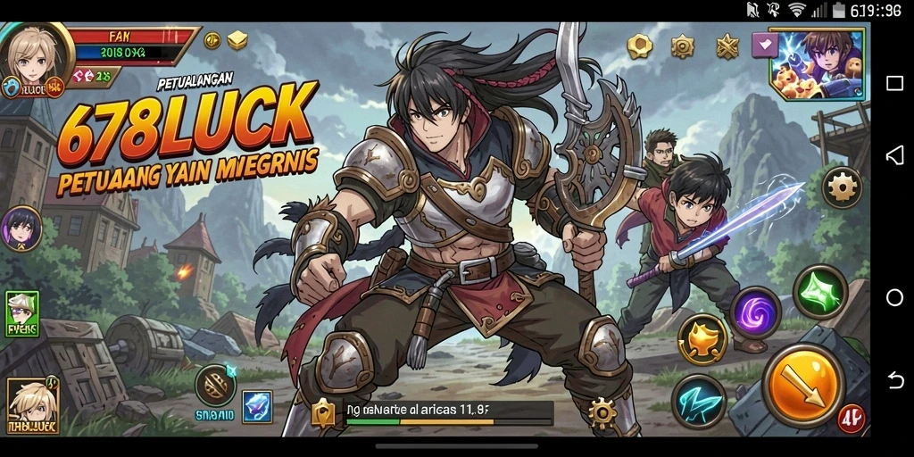 Screenshot 678LUCK menunjukkan gameplay seru penuh aksi Anime.