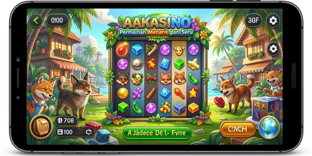 Screenshot gameplay AAKASINO menunjukkan tantangan puzzle yang menarik.