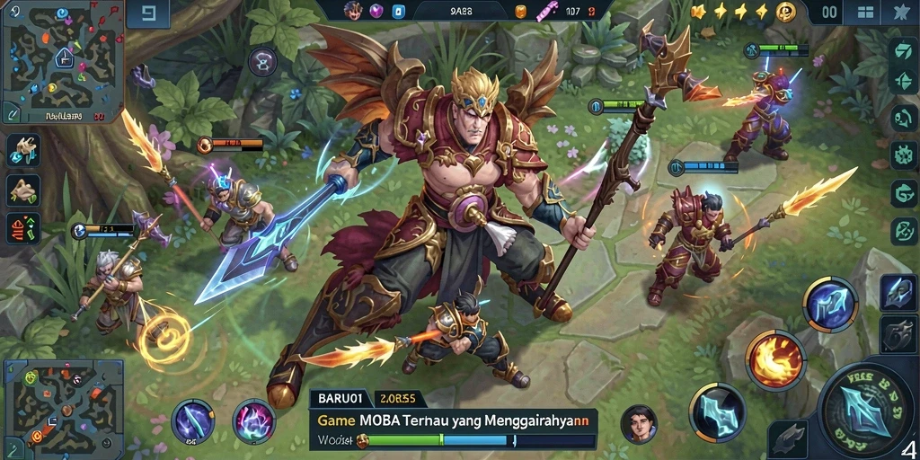 Tampilan gameplay seru BARU01 dalam aksi MOBA yang menegangkan.