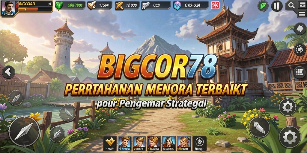 Menampilkan pertempuran seru dalam BIGCOR78 dengan menara strategis.