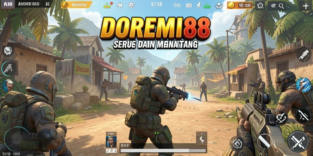 Tangkapan layar gameplay DOREMI88 yang mendebarkan dalam suasana Battle Royale.
