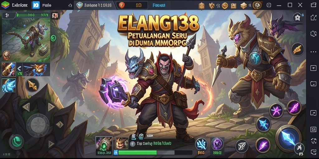 Menggambarkan aksi seru dalam game ELANG138 di dunia MMORPG.