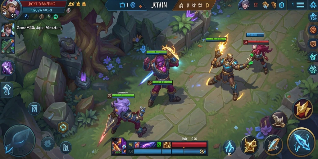 Tampilan gameplay seru dari JKTWIN, penuh aksi MOBA.