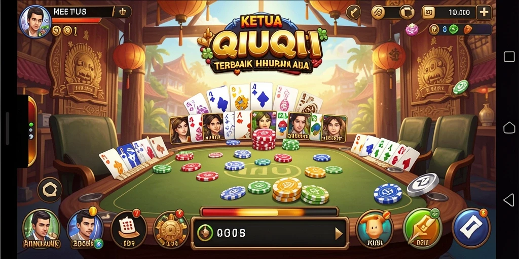 Screenshot utama KETUA menampilkan gameplay QiuQiu yang seru.