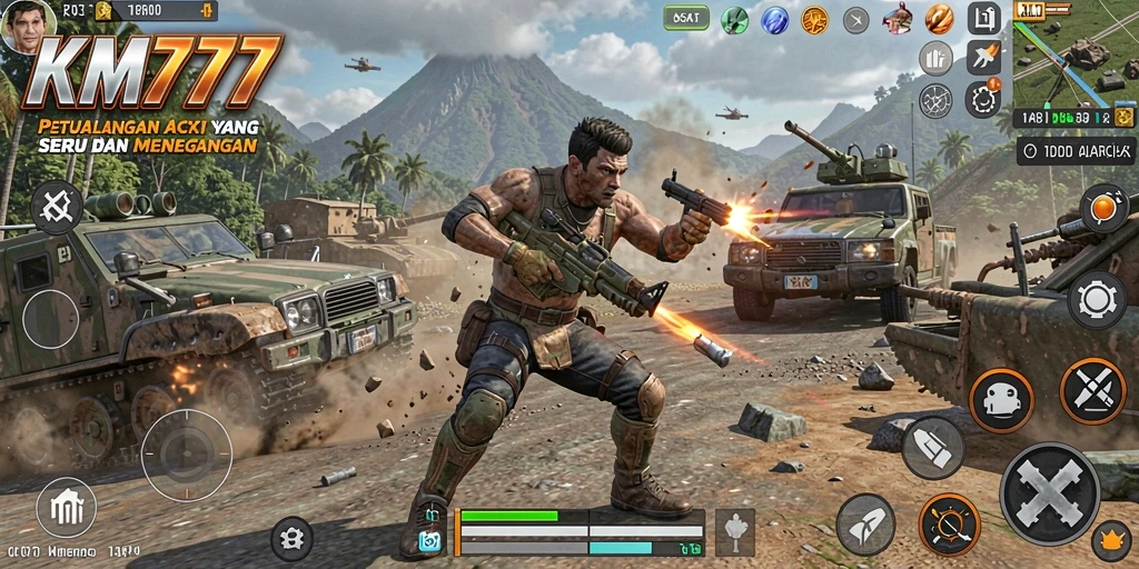 Tampilan gameplay KM777 yang mendebarkan dan penuh aksi.