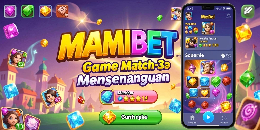Tampilan gameplay seru MAMIBET dalam aksi Match-3.