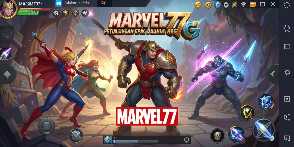 Tangkapan layar MARVEL77 menampilkan karakter dan lingkungan RPG yang memukau.
