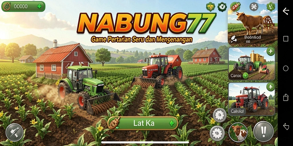 Tampilan gameplay bertani yang seru dan interaktif di NABUNG77.