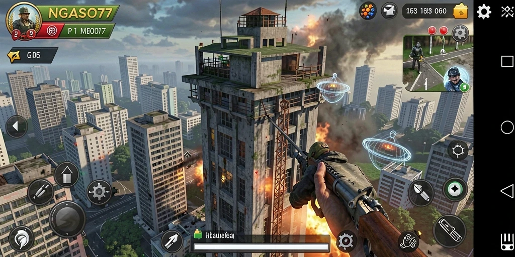Screenshot gameplay Tower Defense NGASO77 yang menegangkan.