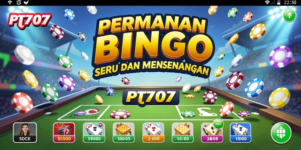 Tampilan permainan Bingo seru dan interaktif di PT707.
