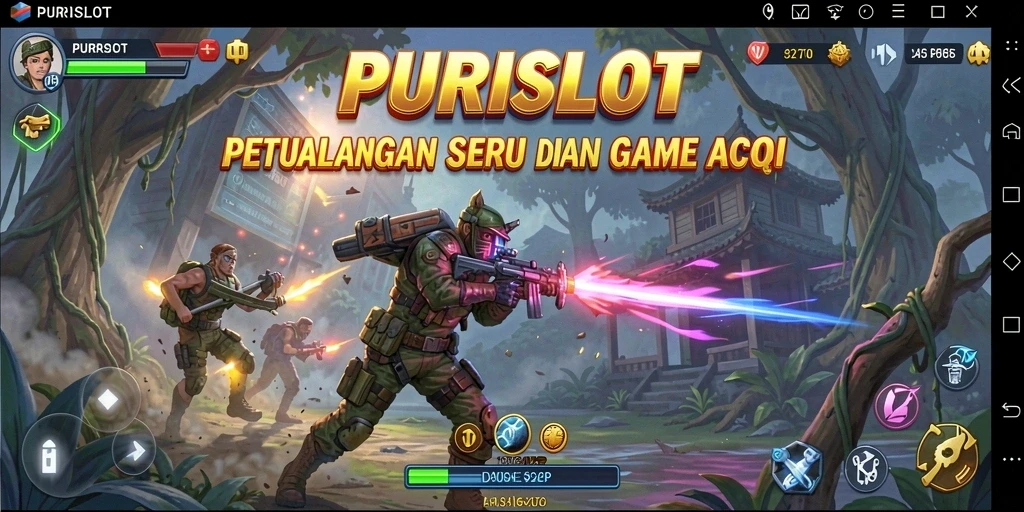 Tampilan gameplay menegangkan dari PURISLOT yang penuh aksi.