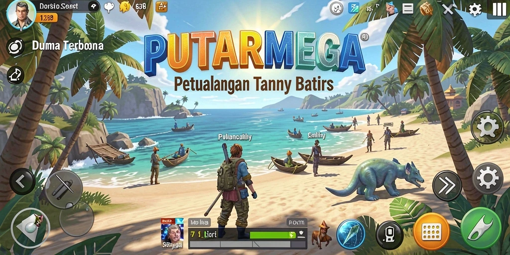 Screenshot gameplay PUTARMEGA menampilkan petualangan seru di dunia terbuka.