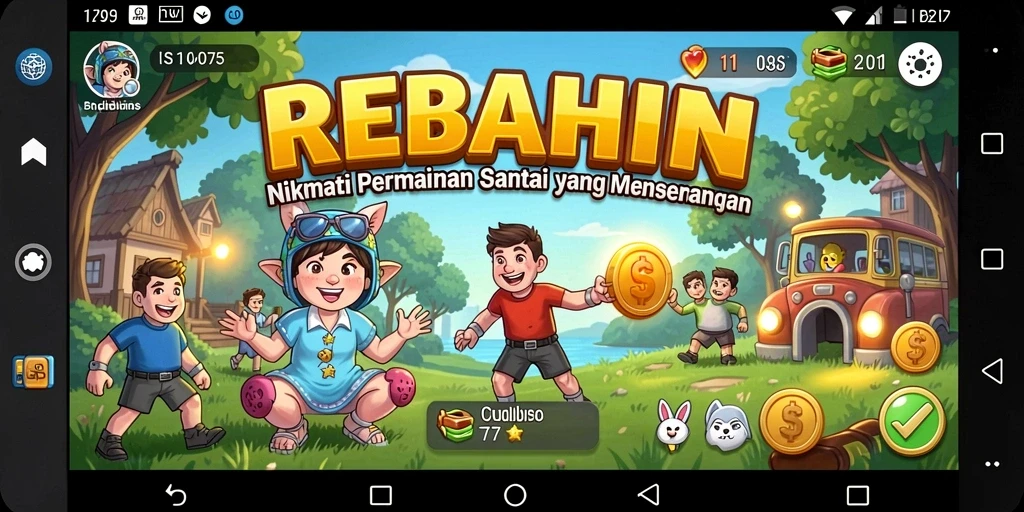 Tampilkan gameplay seru REBAHIN dengan grafis menawan.