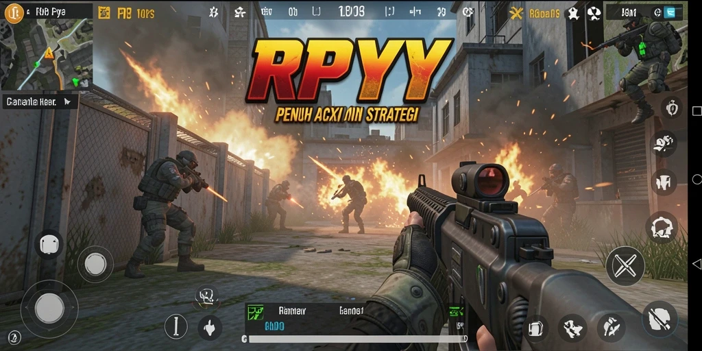 Screenshot dari gameplay intens RPYYY saat pertempuran berlangsung.