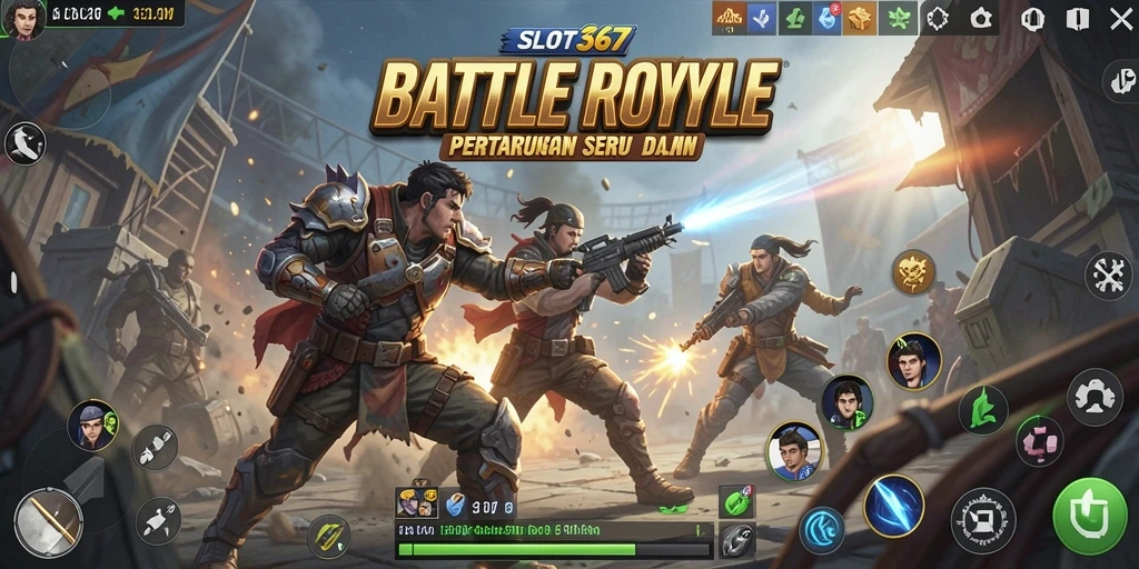 Screenshot menampilkan aksi mendebarkan dalam game Battle Royale.