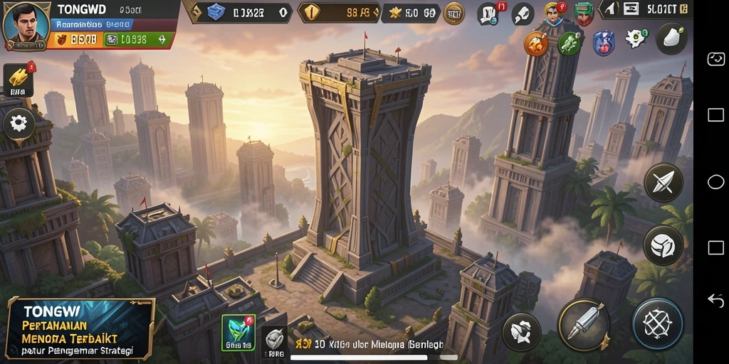 Tampilan gameplay TONGWD yang menarik dan menantang di kategori Tower Defense.