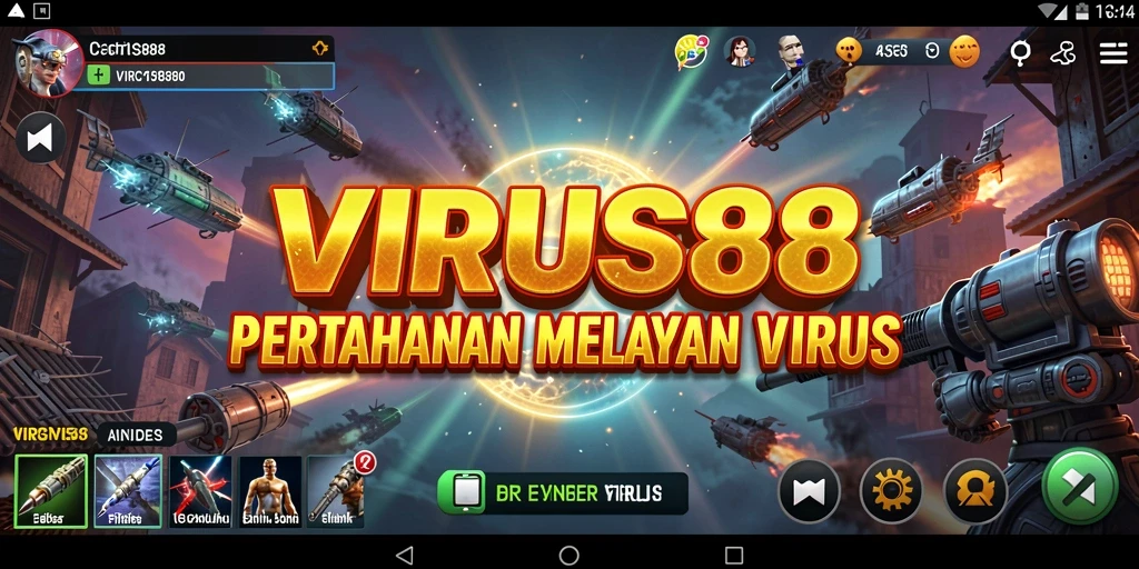 Tampilan gameplay <strong>VIRUS88</strong> yang mendebarkan dan penuh strategi.